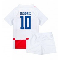 Camisa de Futebol Croácia Luka Modric #10 Equipamento Principal Infantil Europeu 2024 Manga Curta (+ Calças curtas)